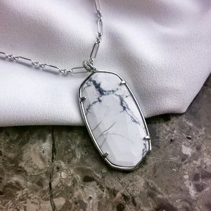 Kendra Scott Silver Faceted Reid Howlite Necklace